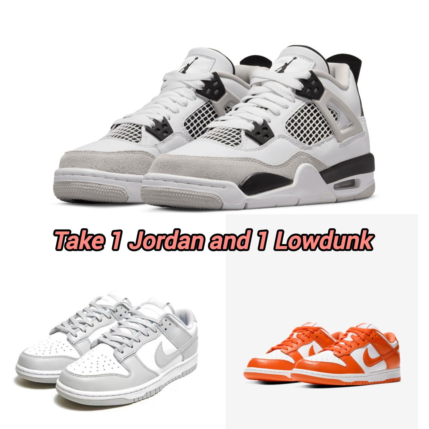 JORDAN BnW +LOWDUNK GREY/ORANGE