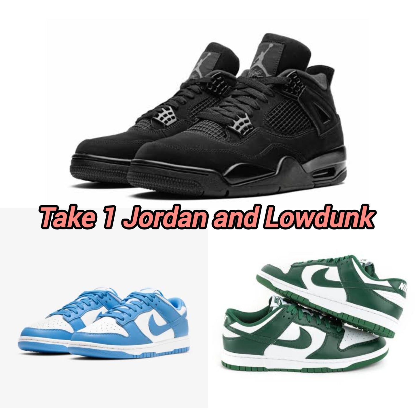 JORDAN BLACK +LOWDUNK BLUE/GREEN