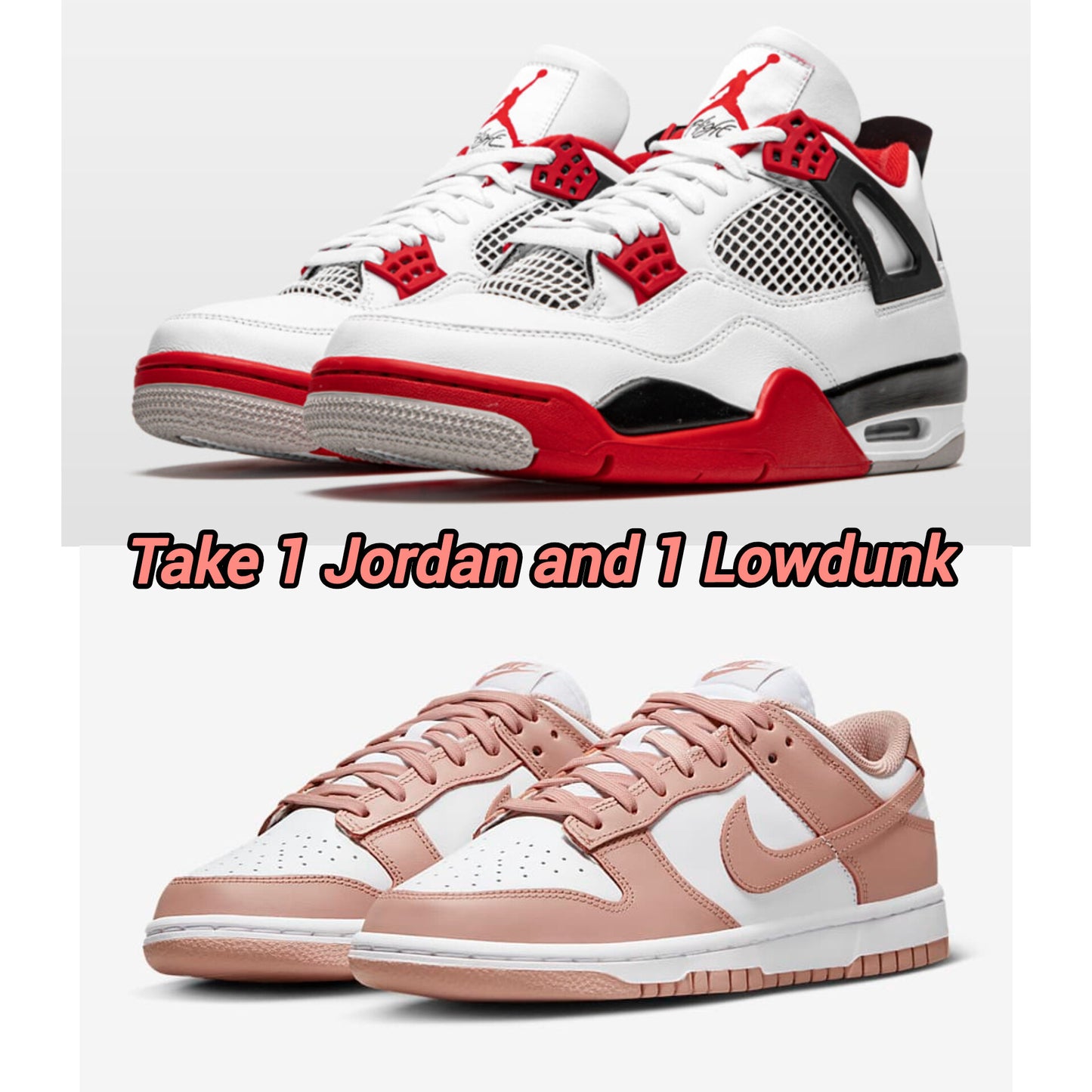JORDAN WHITE RED +LOWDUNK SALMON