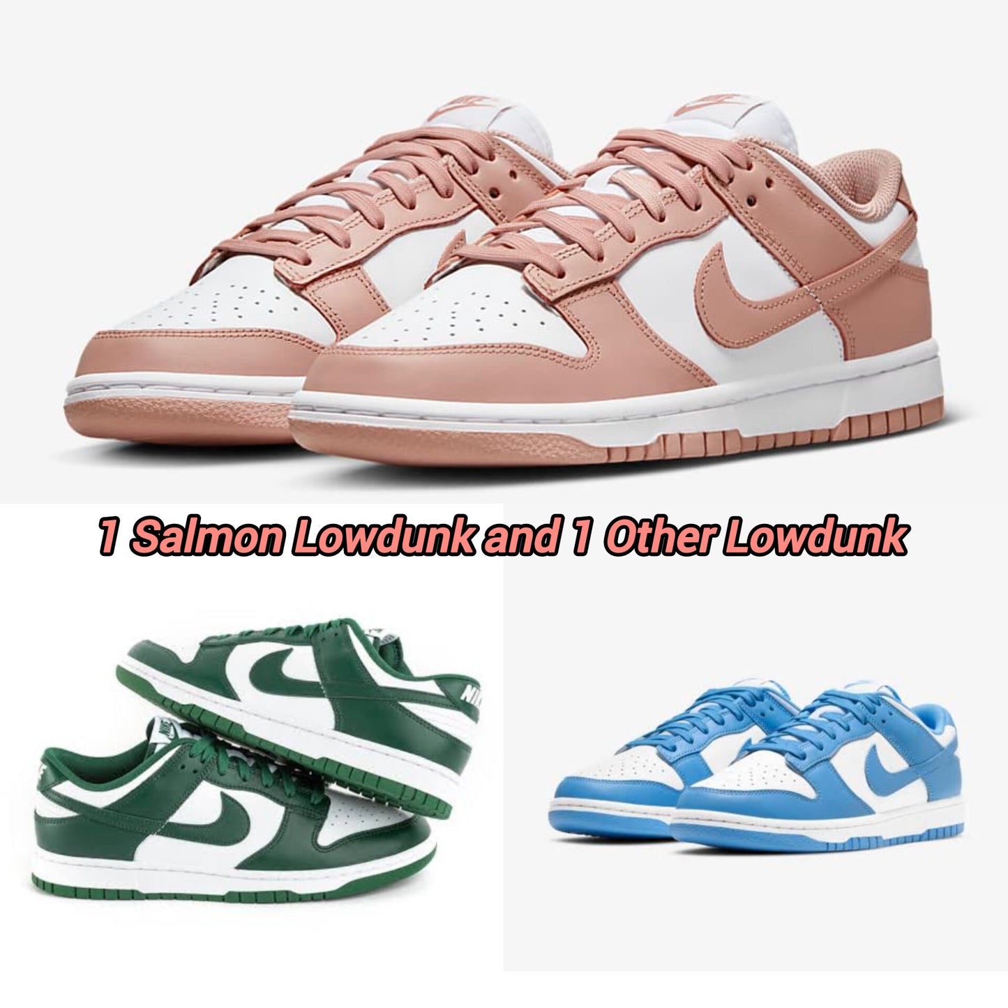 LOWDUNK SALMON + LOWDUNK GREEN/BLUE