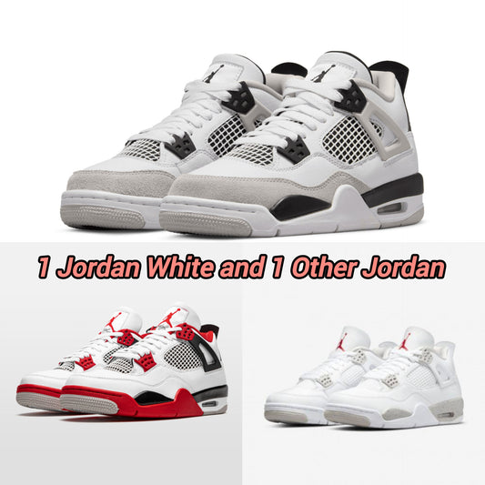 JORDAN BLACK WHITE + JORDAN RED/WHITE