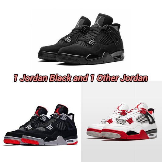 JORDAN BLACK + JORDAN BLACK RED/ WHITE RED