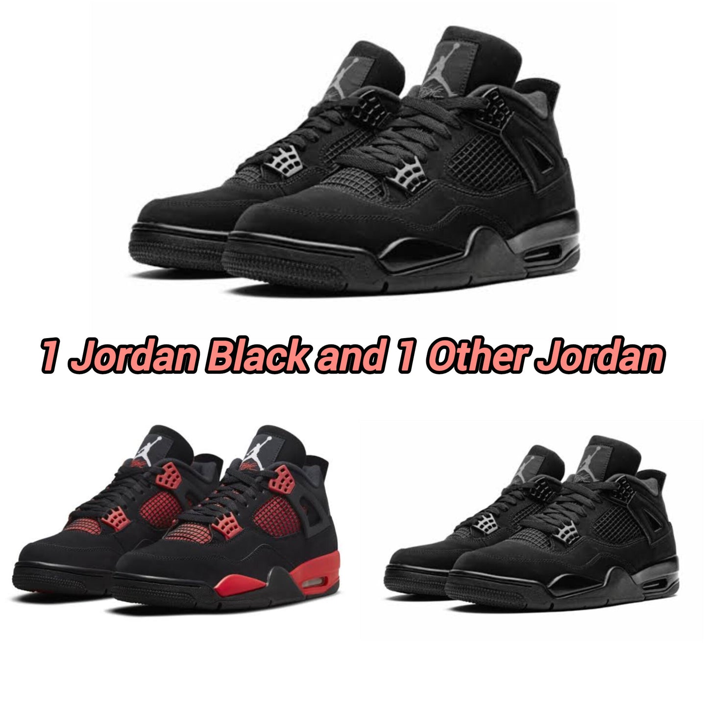 JORDAN BLACK + JORDAN RED/BLACK