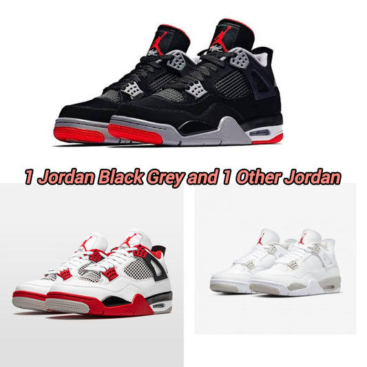 JORDAN BLACK RED + JORDAN RED/WHITE