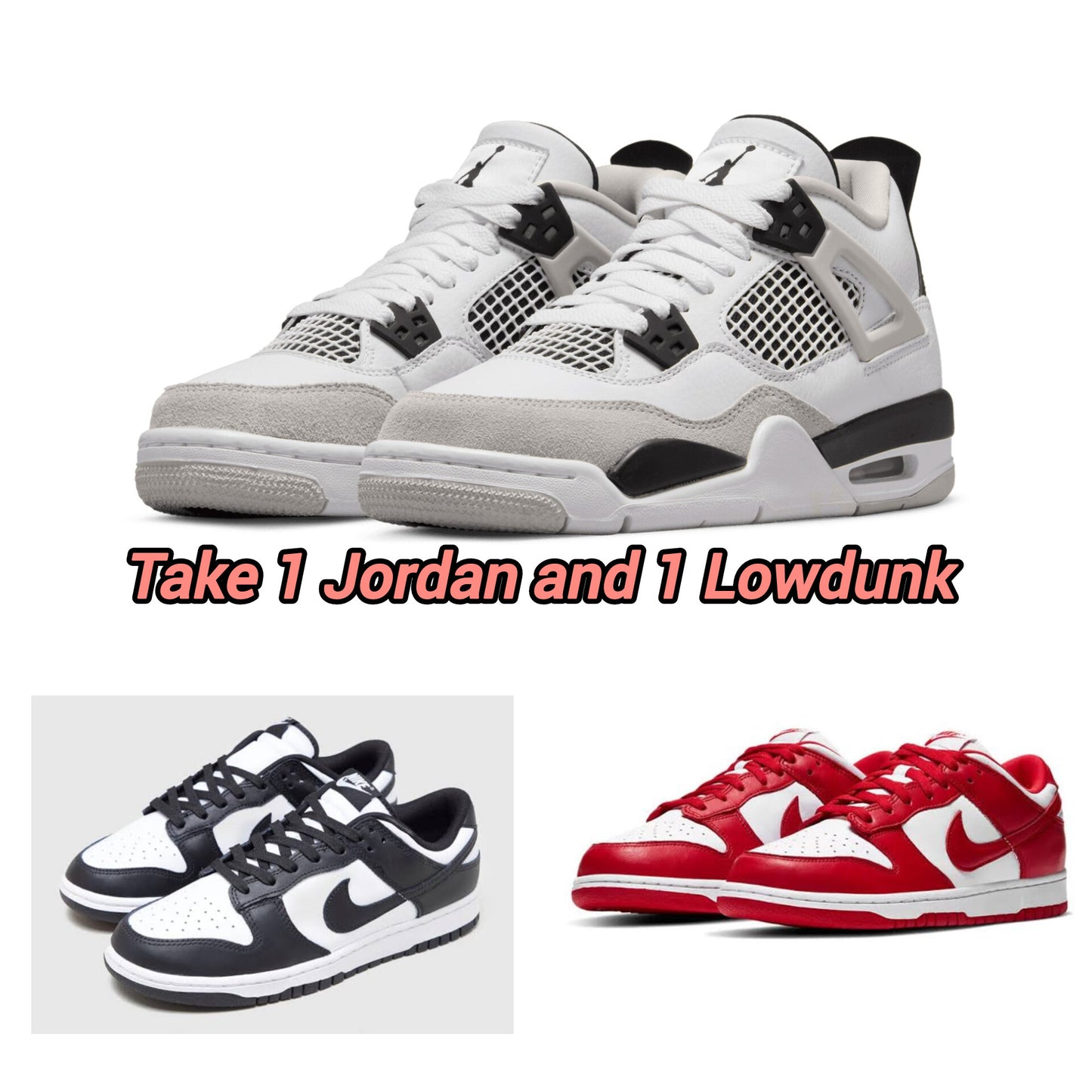 JORDAN BnW +LOWDUNK BLACK /RED