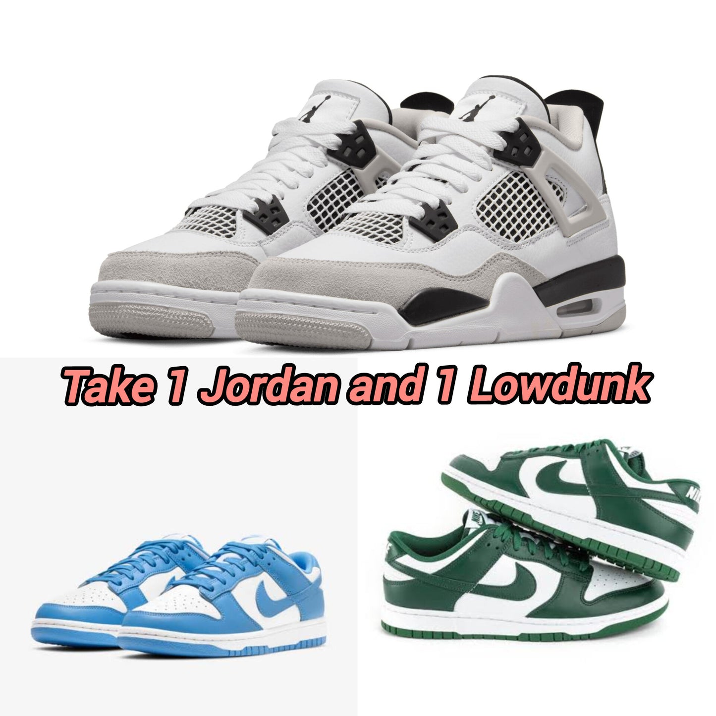 JORDAN BnW +LOWDUNK BLUE /GREEN