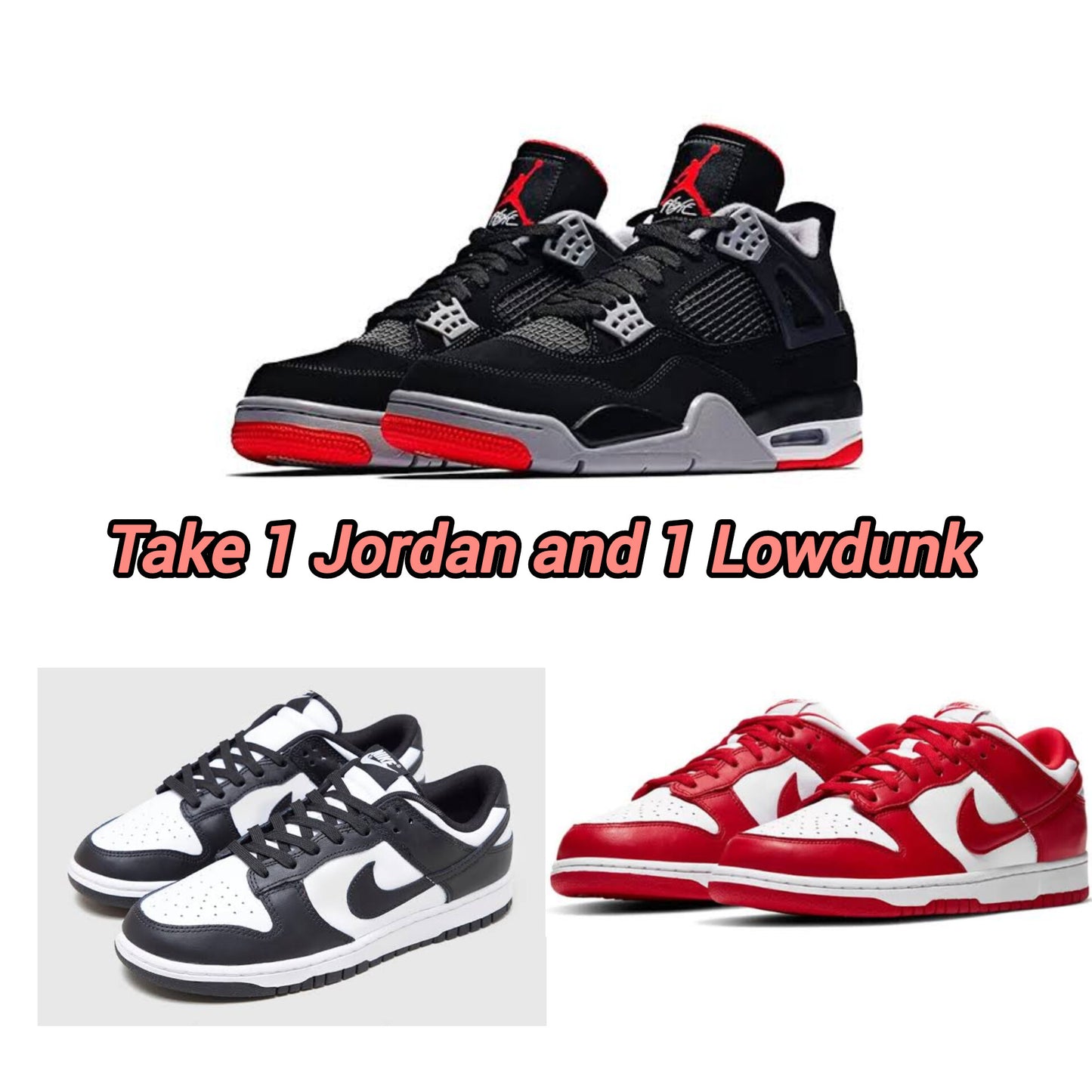 JORDAN +LOWDUNK BLACK/RED