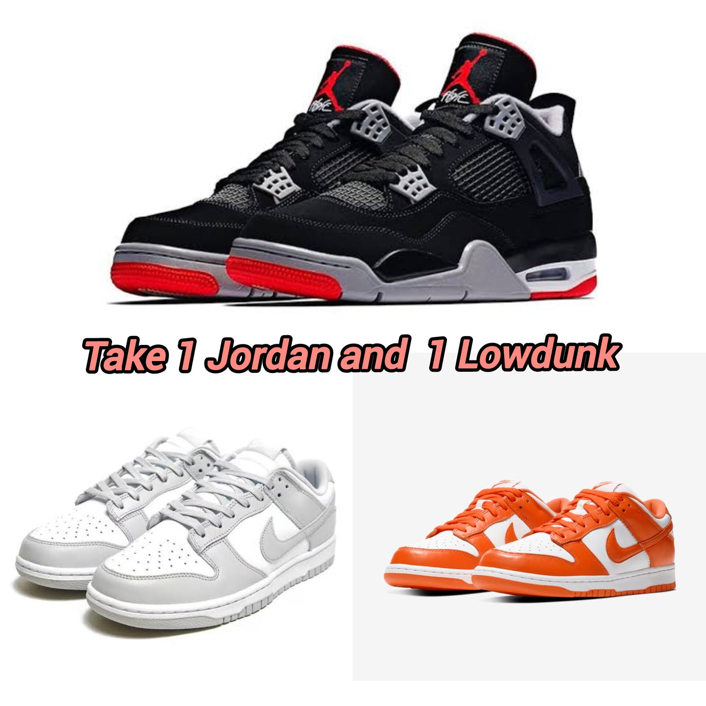 JORDAN +LOWDUNK GREY/ORANGE