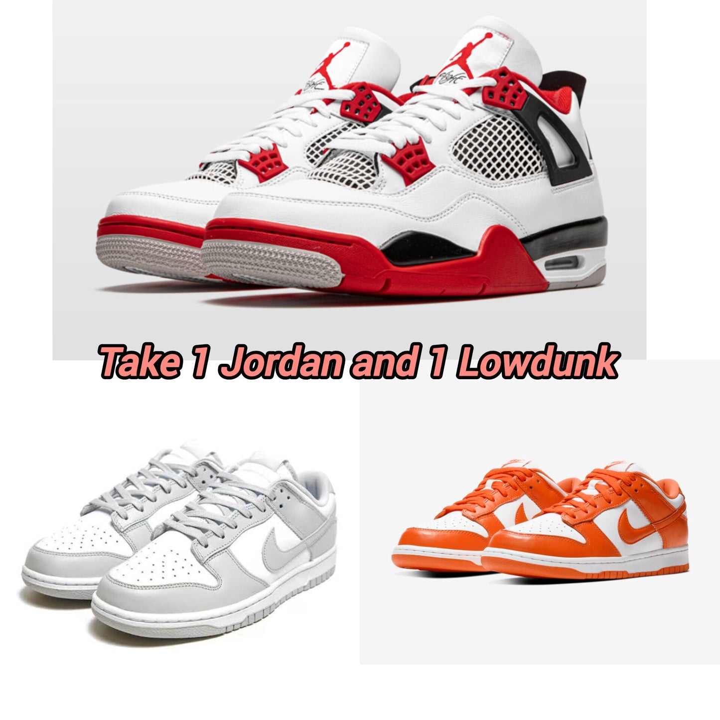 JORDAN WR + LOWDUNK GREY/ORANGE