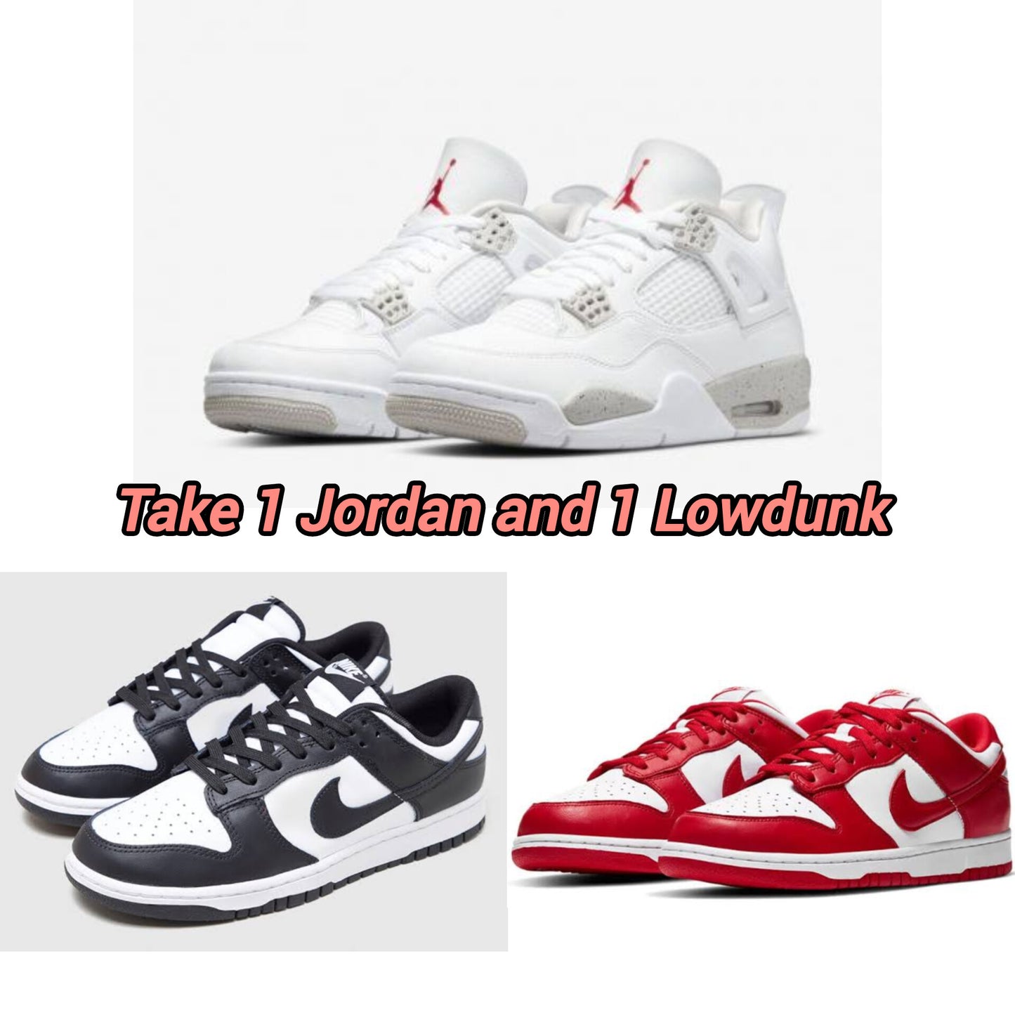 JORDAN GREY +LOWDUNK BLACK/RED