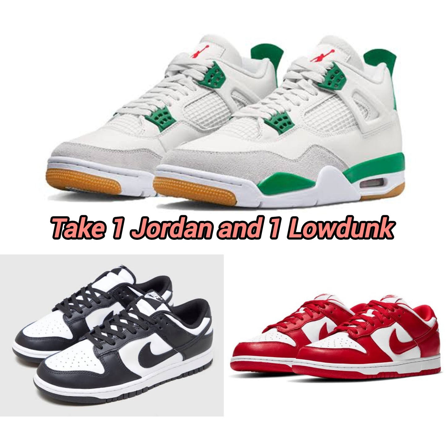 JORDAN SB +LOWDUNK BLACK/RED