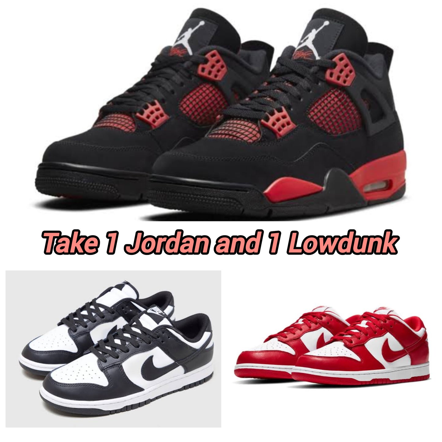 JORDAN +LOWDUNK BLACK/RED